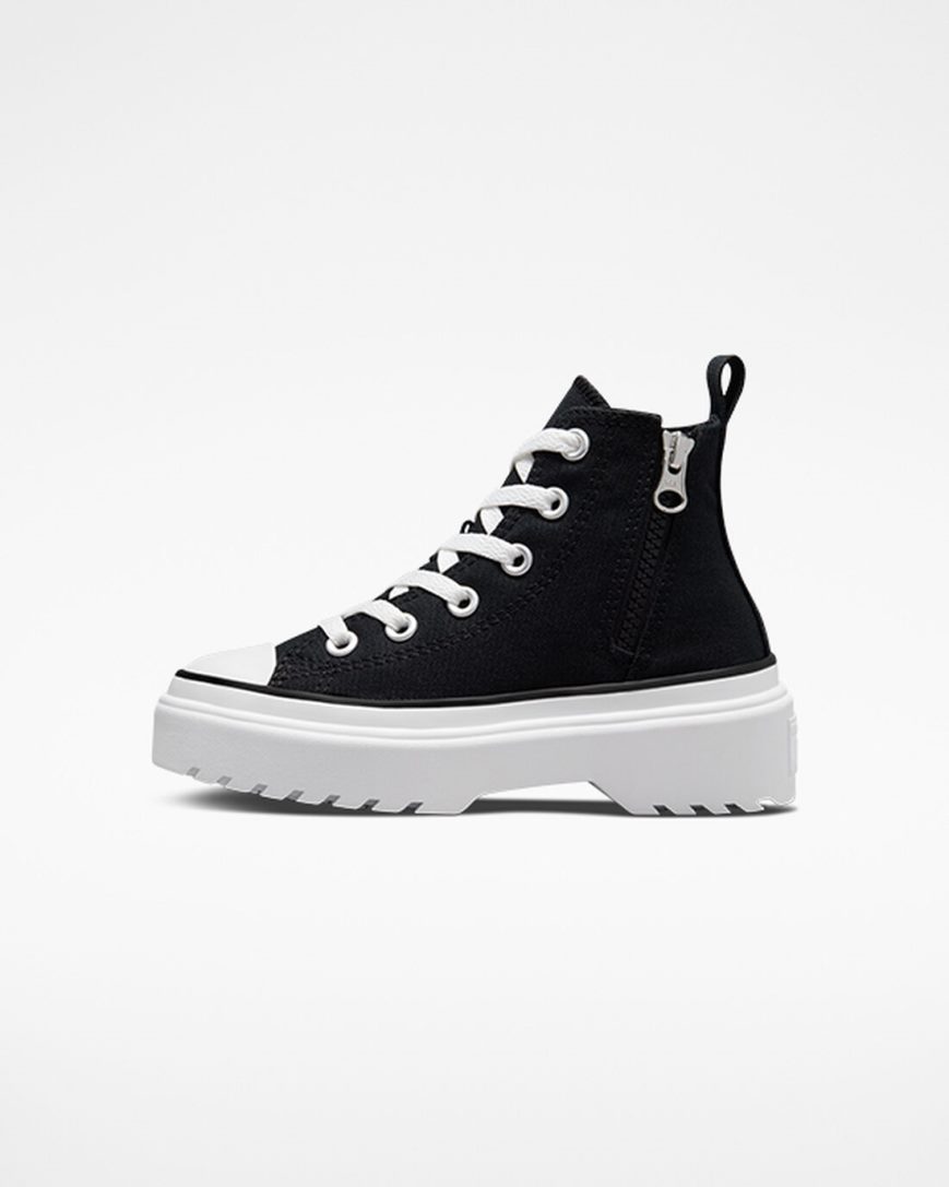 Topanky Na Platforme Converse Chuck Taylor All Star Lugged Lift Platene Vysoke Dievcenske Čierne Biele | SK OSHNA6